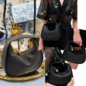 🆕 OROTON 🧿 NWT Clara Mini Convertible Crossbody Bag, Black Leather